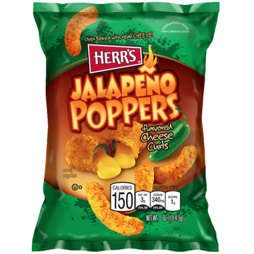 12 Pack x Herr's Jalapeno Poppers Flavoured Cheese Curls 170g